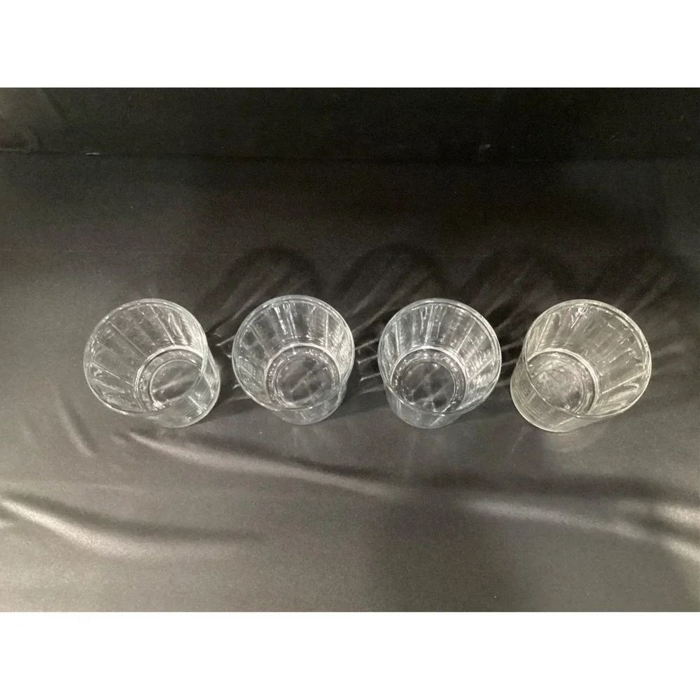 Libbey Short Paneled Clear Whiskey Glass Tumbler 4